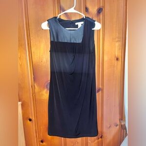 WHBM Leather Trimmed Dress